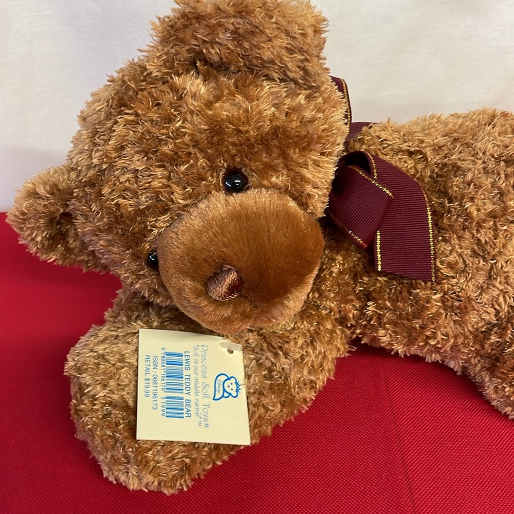Princess Soft Toys Lewis Teddy Bear Brown 15”  Plush Stuffed Animal - Picture 3 of 5
